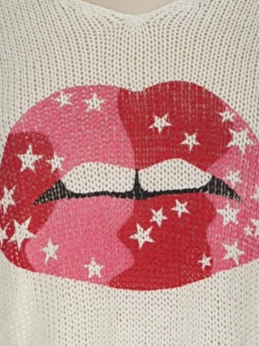 NWT Wooden Ships Star Lips Lightweight Knit Sweater XS/S Beach Boho Coastal $122 - Picture 3 of 10